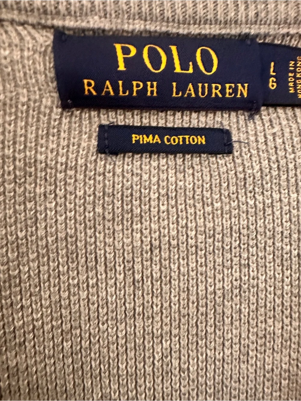 Polo Ralph Lauren Mesh-Knit Cotton Sweater Quarter-Zip size Large